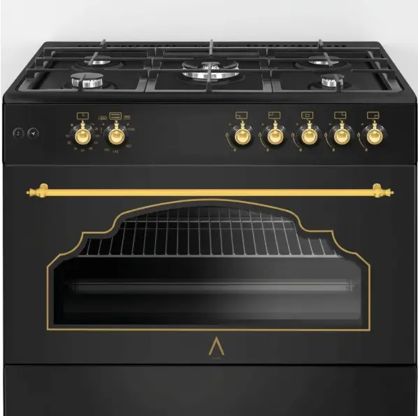 Cocina de Gas Alpha VULCANO GOLD-90 Rustica. Encendido automático y temporizador en horno